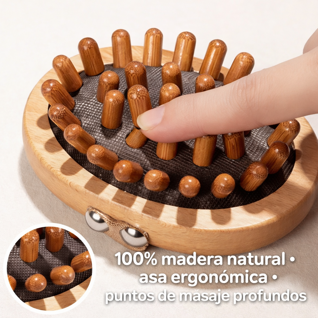 Rodillo corporal de madera anticelulítico – estimula la circulación y alisa la piel