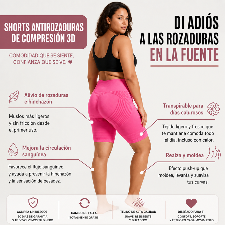 Legging corta Curvella 3D antirozaduras