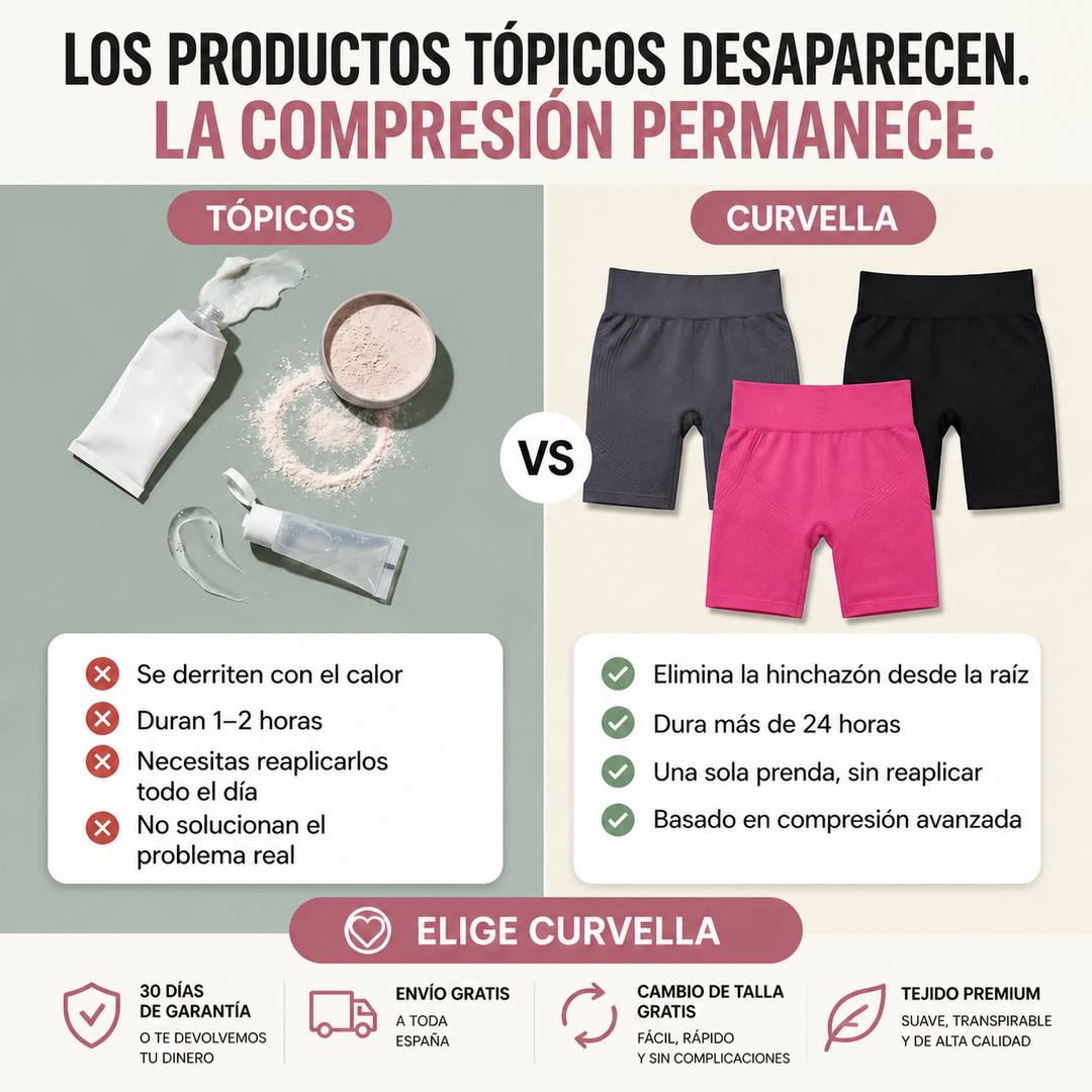 Legging corta Curvella 3D antirozaduras
